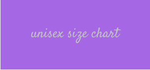 unisex size chart